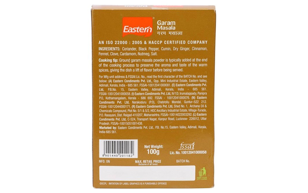 Eastern Garam Masala    Box  100 grams
